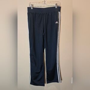 Adidas Women's Navy Joggers with White Stripes